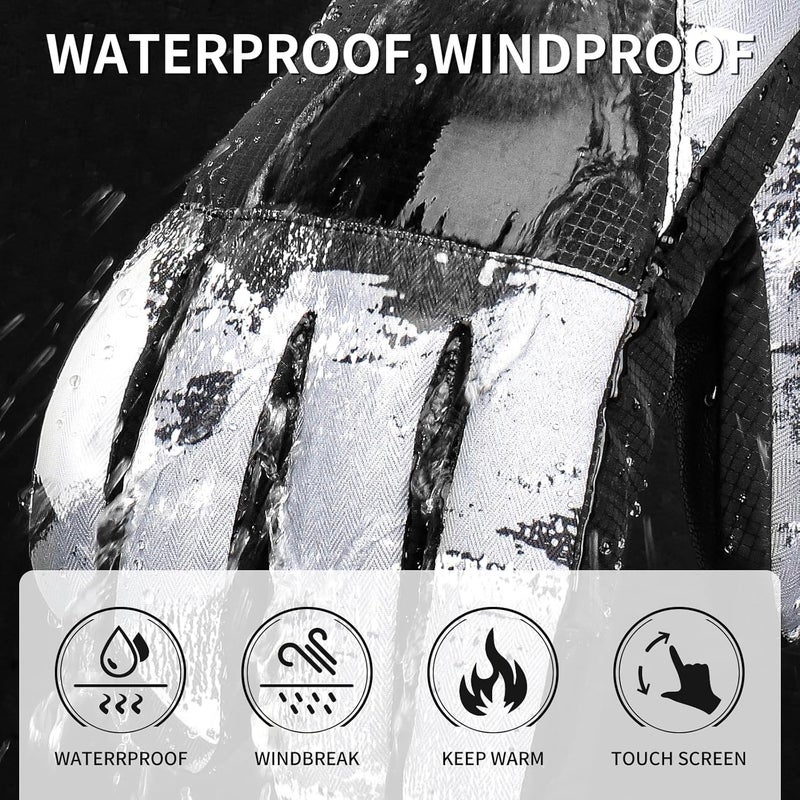 Odtmger Ski Gloves,Winter Waterproof & Warm Snow Gloves for Parent Child Kids-Skiing,Cycling,Motorcycle,Running - Image 2